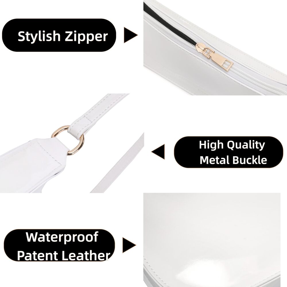 9105 Shoulder Bag , Small Under the Arm Purse Patent Leather Purses, Mini - Picture 4 of 7